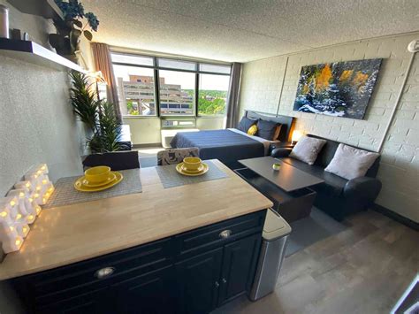Urban apartments with wood-style flooring, city views, quartz countertops, designer lighting and fixtures, and floating bathroom vanities. . Apartments with specials near me